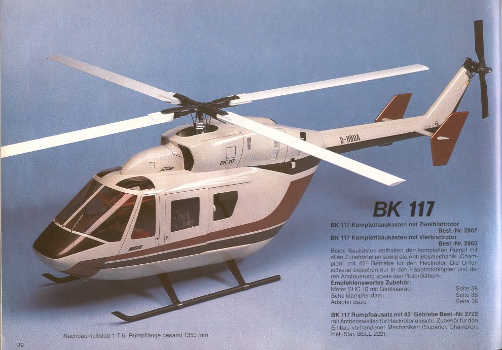 Vintage RC Helicopters Schluter Bolkow BK 117